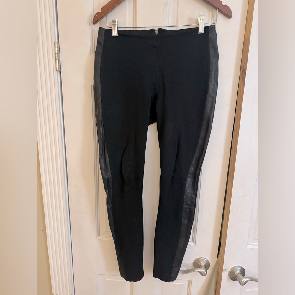 J Crew Pixie Pants with Leather Tuxedo Stripe size 4
